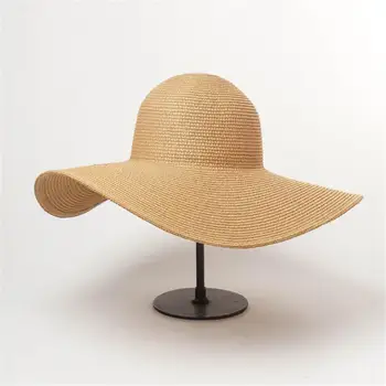 Практичен козирка, Преносима дамска шапка от слънцето, декоративни дишащи сламена шапка