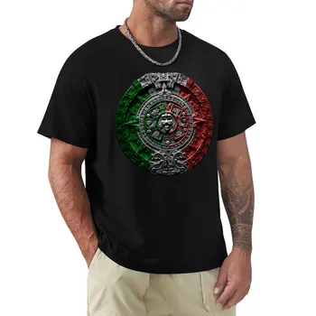 тениска aztec calendar mexico chicano, черна тениска, мъжки плътно прилепнали тениски за мъже