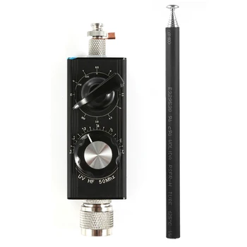 1 Комплект антенного тунер Mini-ANT 20W QRP 5 Mhz-55 Mhz къси вълни на антена (черен метал)