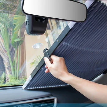 70 см Слънчеви Очила на Предното Стъкло на превозното средство Щори за Кола сенника На Предното Предното Стъкло Защита От Слънцето UV-Блокиране на Охлаждане В колата