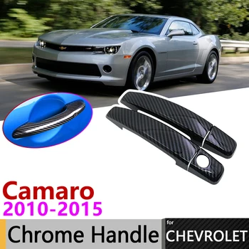 Черна капачка на дръжката на вратата от въглеродни влакна за Chevrolet Camaro 2010 ~ 2015 2011 2012 2013 2014 аксесоари за Автомобили стикери Комплект гарнитури Хром