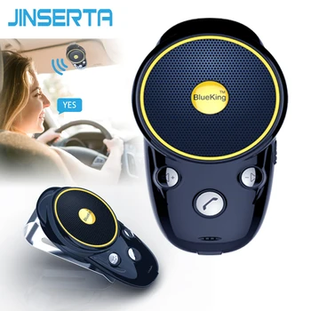 JINSERTA Bluetooth Хендсфри Автомобилен Комплект Безжична Bluetooth Високоговорител Телефон, MP3 Музикален Плейър Козирка Клип Високоговорител Акумулаторна