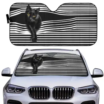 Сенника на предното стъкло на превозното средство | сенника за предните прозорец единици | 3D Котка | Сгъваеми автомобилни интериорни аксесоари за предпазване от слънцето