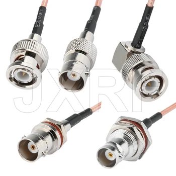 Коаксиални кабели JXRF BNC штекерная изход към штекеру BNC штекерная преграда Правоъгълен кабел RG316 с косичкой в събирането на кабел от