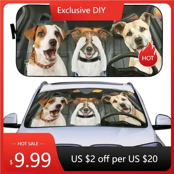 Сенника на предното стъкло на превозното средство | сенника на предното стъкло, блокиращ ултравиолетовите лъчи | Очарователни кученца | Сгъваеми автоаксесоари за защита от слънцето