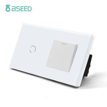 BSEED EU Докосване на ключа на светлината 1/2/3Gang 1Way Стъклен панел С механични кнопочными ключове Макс.Натоварване 300 W/Банда Стенен прекъсвач