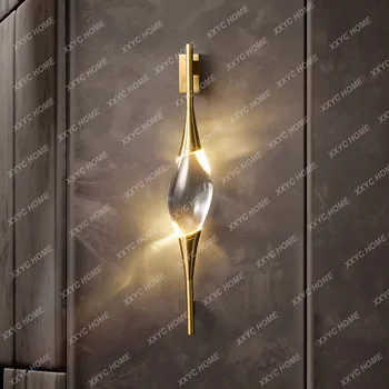 Постмодернистский мед кристал, с монтиран на стената лампа, дизайнерско просто украса, осветление за хол, трапезария, кабинет, спалня, прикроватное led аплици