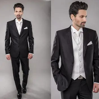 Силует на ревера, две копчета, Ново записване, 3 предмета (яке + панталон + Елек + вратовръзка) Качество на най-новото си палто и панталони в модерен стил Terno Masculino