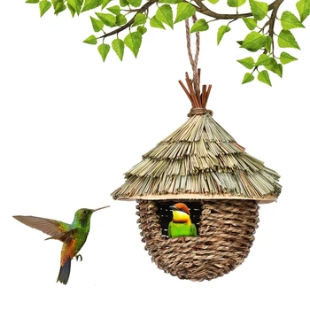 6 Стилове bird ' s nest, Птичья клетка, натурална билка, клетка за яйца, птичи къща, външни декоративни плетени висящи къщи-гнезда за папагали