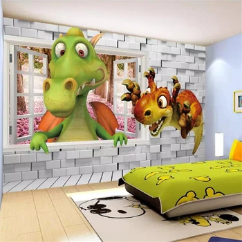 wellyu Тапети по поръчка papel de parede 3d фотообои фон на детска стая на тапети счупени динозавър стерео тапети