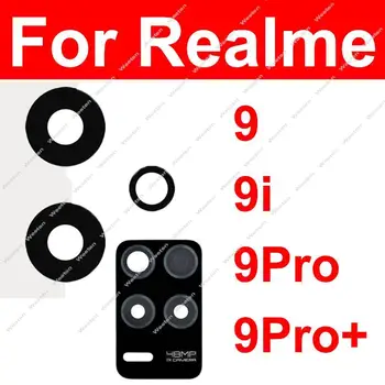 За Realme 9 9i 9 Pro + Plus 5G Стъклена леща за задната камера, обектив на задната камера със стикер, резервни части