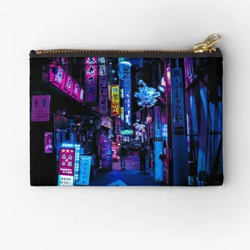 Сини Токийские Алеи, чанта с цип, в чантата си за ключовете, мъжка чанта за съхранение на чорапи, Бельо, Козметика, Дамски опаковка, джобни чорапогащи, по-Малки пари