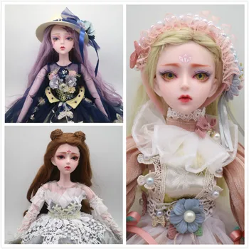 Кукли BJD 56 см Дамски пластмасов шарнирная подвижната кукла 1/3 Пластмасова кукла се продава с рокля и перука