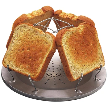 Лесна преносима стойка за тостер от неръждаема стомана, тостер за къмпинг, сгъваем портативен грил, многофункционална печка-скара, високо качество