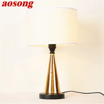 Настолни лампи с димер AOSONG, модерни led настолни лампи луксозен дизайн, декоративни растения за дома, спални