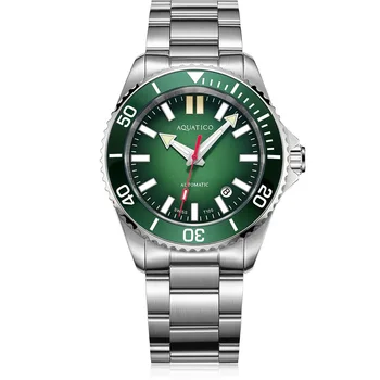 Часовник за гмуркане Aquatico Super Ocean със зелен циферблат (HK PT5000)