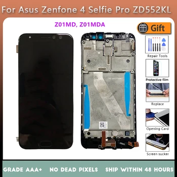 За Asus Zenfone 4 Selfie Pro ZD552KL LCD екран възли с докосване на стъклото на предния панел, LCD дисплей Z01MD оригиналния Черно-Бял