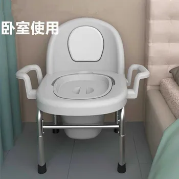 Стол за сядане старец, мобилен Преносим тоалетна, бременни Жени, домакински табуретка, тоалетна чиния с отвор за клекове