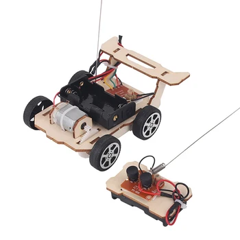 Дървена радиоуправляеми Комплект за кола САМ на Модел на превозното средство за Обучение Проектът STEM за студенти
