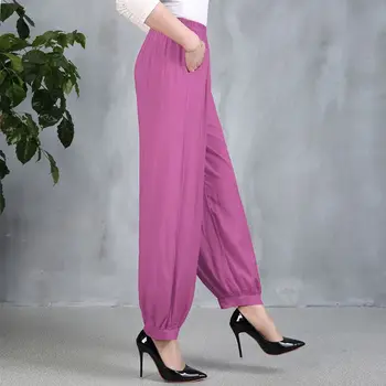 Модерни Дневни обикновена Свободни панталони женски 2023 Нови летни корейски разтеглив ежедневни дамски Дълги панталони с висока талия, дрехи S42