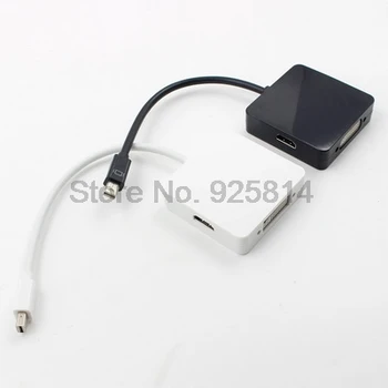 dhl или ems 50 броя 3 в 1 Mini DP DisplayPort Съвместим кабел-адаптер с конектор на дисплея HDMI/DVI/VGA за Apple MacBook P