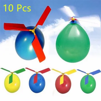 10 бр. балон за хеликоптер, преносими играчки за игри на открито, Летящ балон, Украса за парти в чест на рождения ден, детски подаръци, Аксесоари за творчество