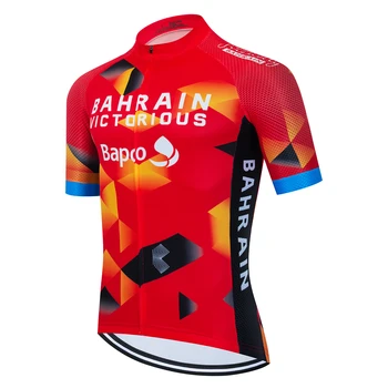 Нова Велосипедна Фланелка на Бахрейн, с къси ръкави 2023 Мъжка Лятна Дишаща Велосипедна Облекло МТБ Bike Jersey Maillot Ciclismo Uniform