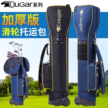 Чанта за голф с Шкивом Caddie Bag Чанта за голф Пътна авиационна парцел с Голям капацитет на Новата пътна чанта за носене на стика за голф