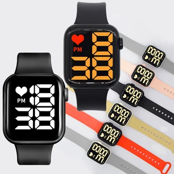 Детски часовник Love Watch led електронни модни прости квадратни сензорни водоустойчив детски часовник-гривна за момчета и момичета в подарък