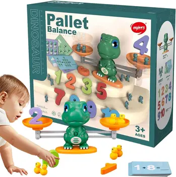 Математически Монтесори играчки | Игри за броене на баланс на динозаврите - Развитие на играчка за ранното развитие на детската градина, подарък за рожден ден