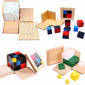 Дървени играчки Биномиальный куб Монтесори Математически материал Забавни Играчки За деца, Учебни помагала, Играчки за деца D86Y