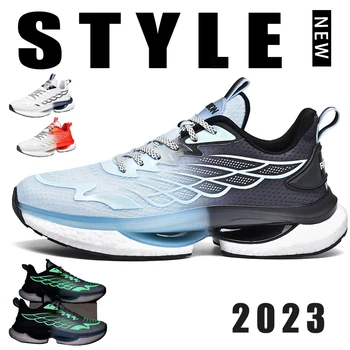 Спортни обувки, нова дишаща летни обувки за бягане с лед, модни и ежедневни обувки за двойки, мъжки обувки от естествен пуканки