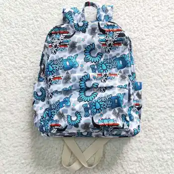 BA0076 на едро гореща разпродажба, нов дизайн, детска, училищна чанта на rts, на сапфирово-бяло леопардовый раница, училищна чанта за детска градина