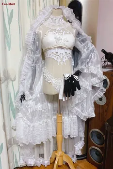 Играта NieR: Automata 2B, костюм за cosplay, модерно бяла вечерна рокля, цветя за сватба парти, Дрехи за ролеви игри по поръчка