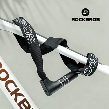 Заключване за велосипед верига ROCKBROS с 4 фигурални код и 2 ключове, открит противоугонный заключване за верига, стягане на безопасност, аксесоари за автомобилния МТБ велосипеди