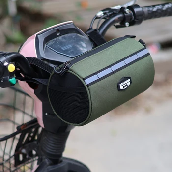 Велосипедна чанта RZAHUAHU с предната част на тръбата, универсална чанта на предната част на рамката на колелото, комплект за носене, 2,1 л, Светоотражающее кормило костюм от полиестер
