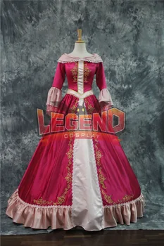 Червена рокля красавица и чудовище BELLE за cosplay, костюм по поръчка