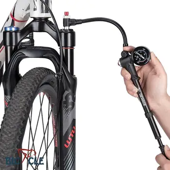 Лек Планински велосипед 300PS1 с помпа за високо налягане, мини Преносим помпа от алуминиева сплав с двойно предназначение, вилката планински велосипед, ръчна помпа
