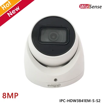 Водоустойчива IP камера Dahua 8-МЕГАПИКСЕЛОВА WizSense, Вграден микрофон H. 265, Подкрепа за откриване на движение, SD-карта 256g, Помещение за сигурност IPC-HDW3841EM-S-S2