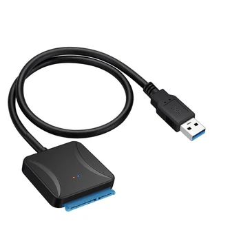 Кабел адаптер за USB 3.0-SATA Кабел за пренос на данни Интерфейс на SATA Външен 2,5/3,5-инчови SSD-диск HDD, адаптер за четене на карти памет