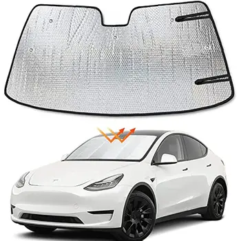 Сенника на предното стъкло за Tesla, модел 3, модел Y 2016-2022, дебели 5-слойный UV-рефлектор, козирка на предното стъкло, Защитно покритие