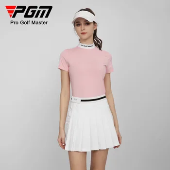 PGM Лятна нова женска риза за голф с кръгло деколте, дамски дрехи, еластична, бързосъхнеща дишаща спортни дрехи за почивка с къс ръкав YF558