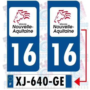 За 16 стикери Charente/2 Регистрационна стикер на регистрационен номер Aquitaine