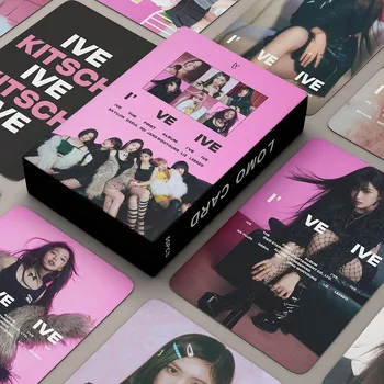 55 бр./компл. Фотокарточки Kpop АЙВ Stars Album Print HD Lomo Card I ' VE АЙВ Сладко Lomo Card Двустранни Фенове Подарък Фотокарточки