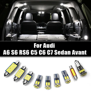 За Audi A6 S6 RS6 C5 C6 C7 Седан и Avant Автомобилни Led Лампи Вътрешна Куполна Лампа За Тоалетна Масичка Огледални Лампи в Жабката Осветление на Багажника Аксесоари
