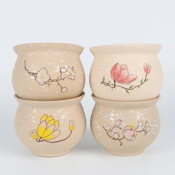 Корейски Глазурованный сняг керамичен съд за сочни Цветя, Реколта ръчно рисувани, зелени зеленчуци изкуство, керамична бонзай, домашно Творчество, градинарство