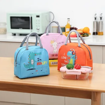 Скъпа Чанта за обяд, мультяшная чанта за bento, малка термоизолированная чанта за деца, контейнер за училищни закуски, чанта-тоут