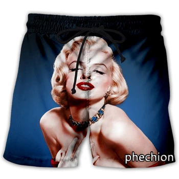 phechion/Нови Мъжки/Дамски Ежедневни Панталони с 3D Принтом Мерилин Монро, Модни Градинска Дрехи, Мъжки Свободни Спортни Шорти L115