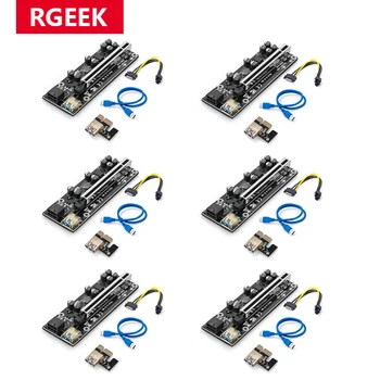 RGEEK 6шт VER009S Плюс PCI-E Странично Card 009S PCI Express PCIE от 1X до 16X Удължител 0,6 M USB 3.0 Кабел 6Pin Храна за майнинга GPU