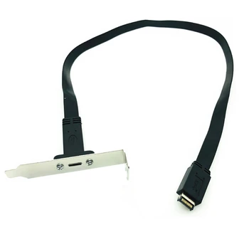 50 см USB 3.1 Гнездо на предния панел Type-E за USB-C Жак-изход Type C Удлинительный Кабел + Винт За Закрепване на панел Конектор Type E